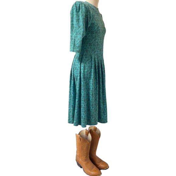 VINTAGE - EXPLOSION MICRO FLORAL PRINT DRESS - Picture 2 of 7